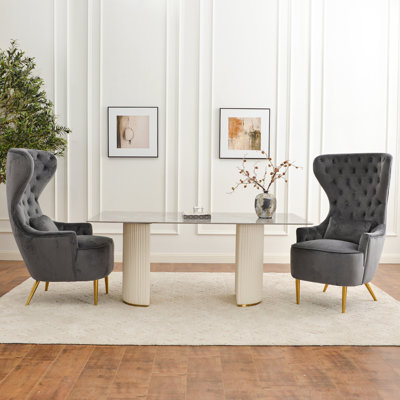 Flaxville Tufted Wingback Chair (Set of 2)