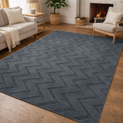 Geometric Machine Tufted Shag Area Rug