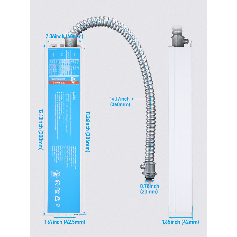 30w a conduit le conducteur de secours avec la batterie de secours, 100-347vac, sortie de 170VDC, répertorié UL