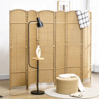 Paravent HOMcom, paravent pliant 6 panneaux, cloison autoportante de 5,6 pi de hauteur pour bureau à domicile, chambre à coucher