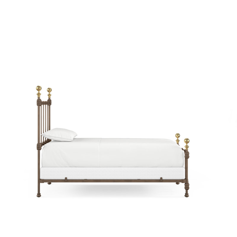 151 lit Palatial | Norme complète, Lit simple, Matte White/Antique Gold