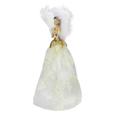 10" Champagne Angel Christmas Tree Topper Unlit