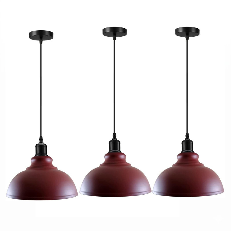1 - Light Dome Pendant, Yes, Burgundy