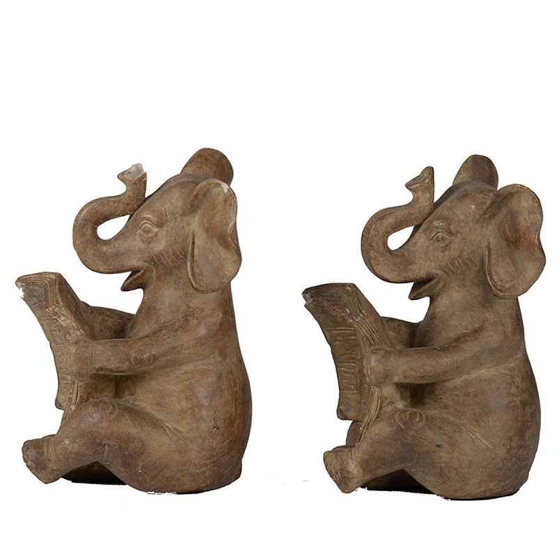 Ensemble de 2 serre-livres éléphant 4,3 x 4 x 6 po