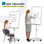 Tableau blanc magnétique autoportant 36 po x 24 po avec crochets pour tableau à feuilles, réglable en hauteur-120885062