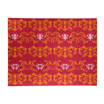 Tapis rouge / jaune Damask