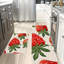 Tapis de cuisine crème et fraise, 2 pièces pour la cuisine et le salon