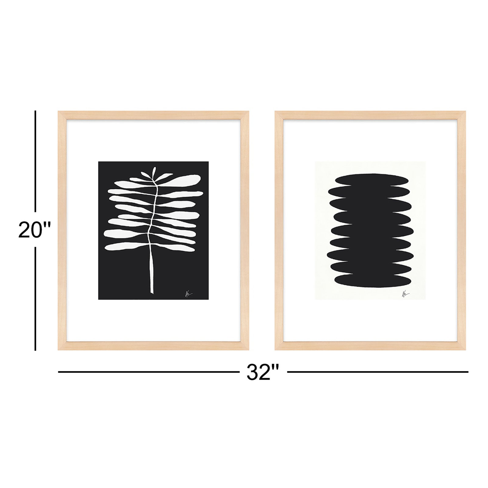 Flora 5&6 by Lee Lessem, 20" H x 32" W x 1.25" D, Brown Framed