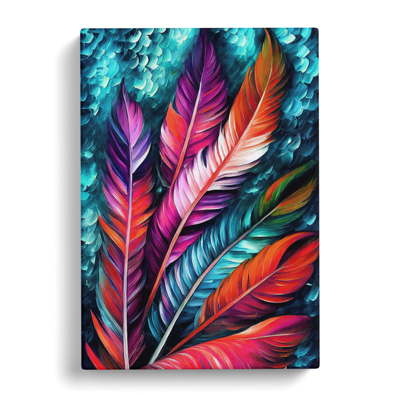 Beautiful Feathers No.5 - Unframed - Wrapped Canvas, 50cm H x 35cm W x 3cm D