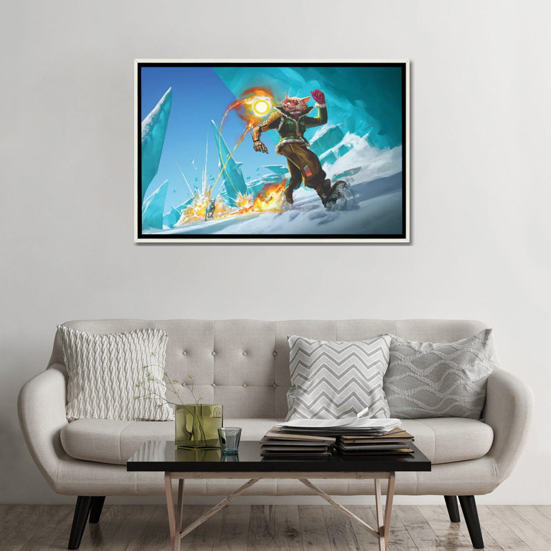 Dae Battling Tashtaris - reproduction d'art murale - toile encadrée, H 32 po x l 48 po, Blanc patiné