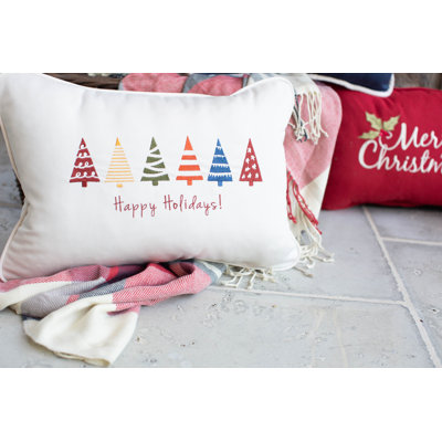 Holiday Pillows Christmas Trees Sunbrella® Lumbar Pillow