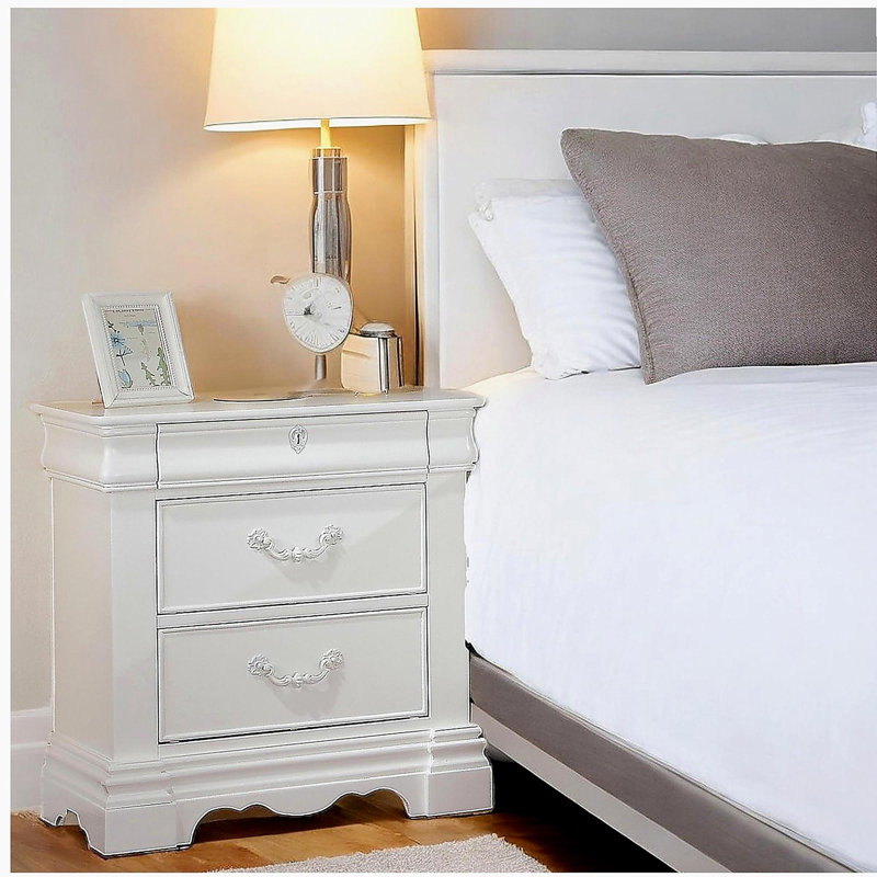 Estrella White Gloss Bedside Table