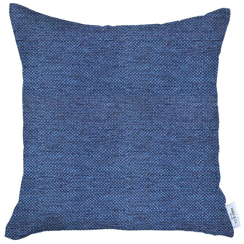 Boho-Chic Blue Jacquard 18" x 18" Throw Pillow Cover