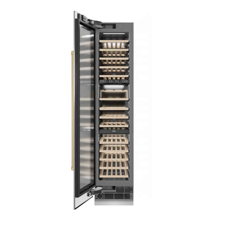 ZLINE Autograph 18 in. Stainless Steel 68 Bottle Right Hinge Column Wine Cooler with Black Accents, Right Handed, Bronze