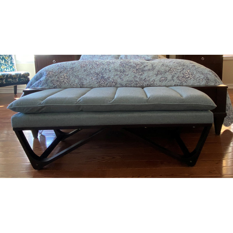 Banc en bois SEAT4U Kenhorst, Bleu clair, Noir