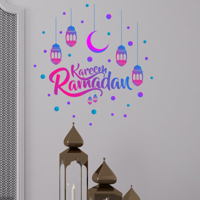 Ramadan Decorations For Home Stickers, Islamic Muslim Wall Stickers,Eid Mubarak Ramadan Decor Star Lantern Stickers Decals