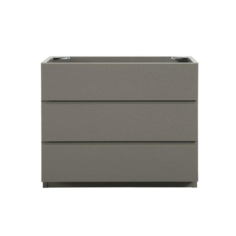 Armoire de plancher - noyer, 3, sans lavabo, élégance moderne, couleur de noyer Smooth Move, Gris, 36"