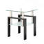 Table basse carrée moderne en verre trempé pour le salon, noir / transparent | Idée de cadeau-1238959262-1238959261
