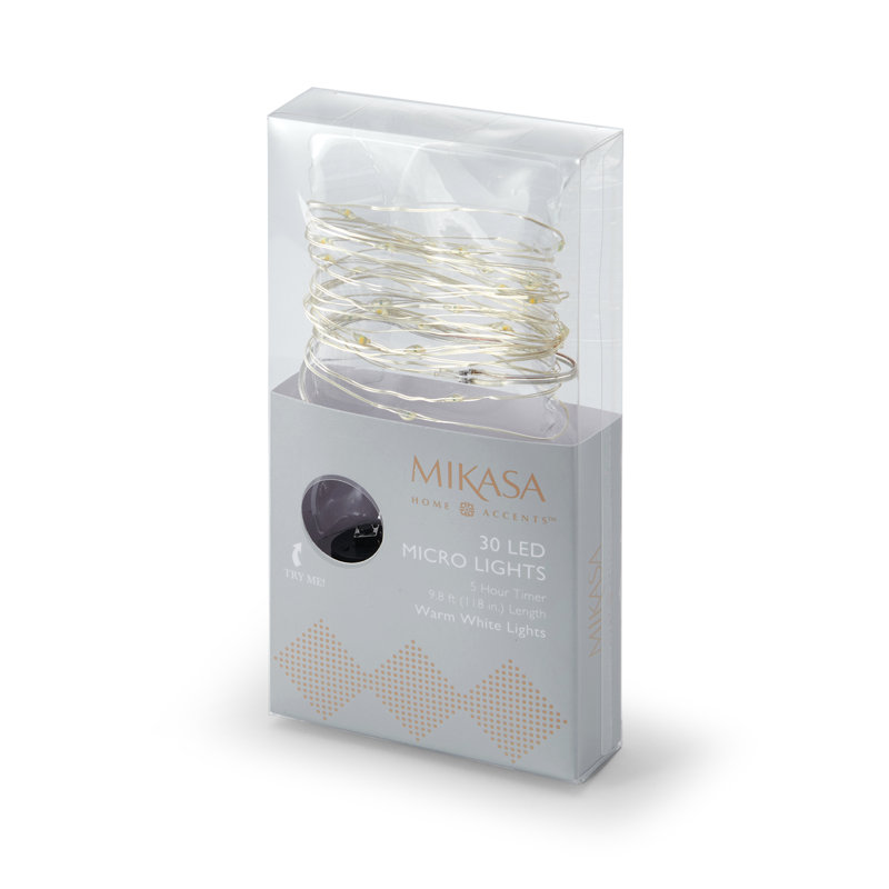 Mikasa 30-Light LED Microlight Strand, Soft White