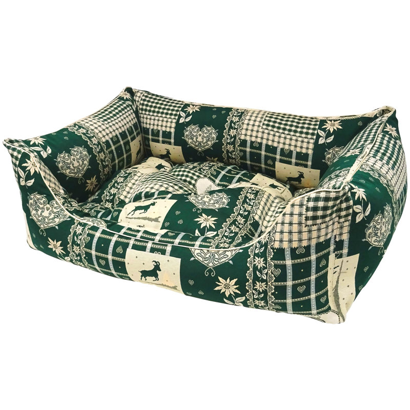 Orthopedic Polyester Pet Bed, Small (70cm W x 50cm D x 25cm H), Green