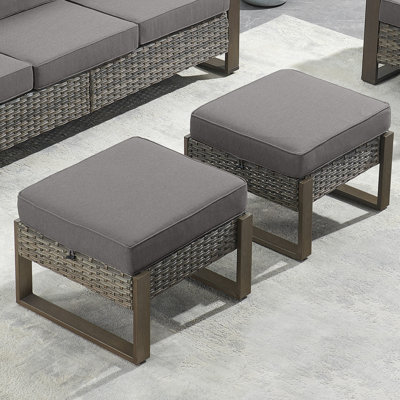 Kelyse Outdoor Ottoman with Sunbrella® Cushion