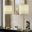 Lampe de table réglable en métal et en marbre Leandra de 24 po (doré) - Lampes de table rétro modernes et amusantes pour chambre à coucher, table de chevet, salon et bureau