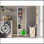 Armoire de nettoyage avec cinq tablettes et porte-balais, blanc-1112788718