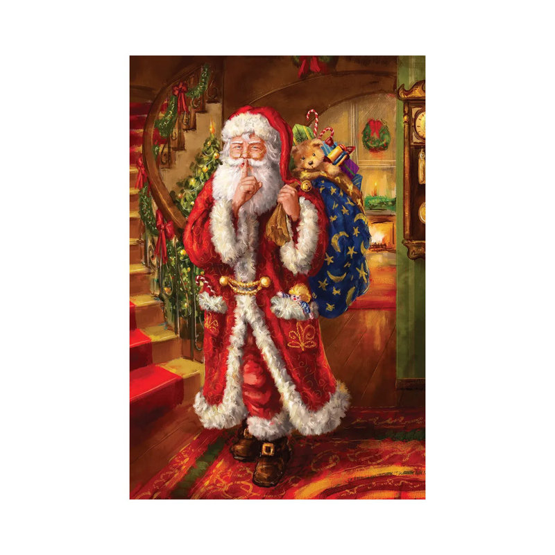 Santa-Staircase by Marcello Corti - Painting on Canvas, Wrapped Canvas, 30.48 cm H x 45.72 cm W