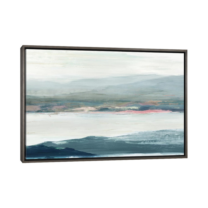 " Peaceful Mind II " by Allison Pearce, No Mat, Dark Rustic Wood Framed Canvas, 26" H x 40" W x 1.5" D