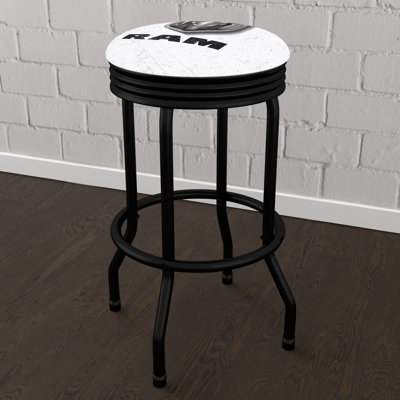 Swivel Upholstered Counter Stool with Metal Frame