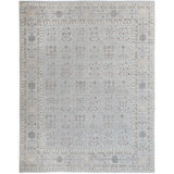 Hand Knotted Wool Area Rug in Cream