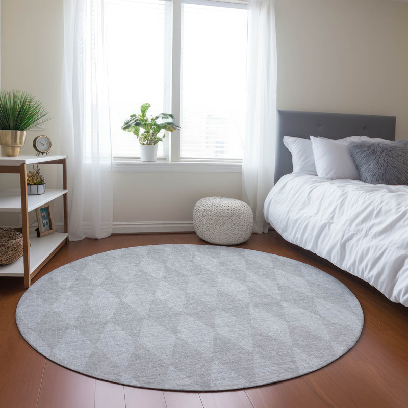 Tapis intérieur / extérieur Loreen avec envers antidérapant, Rond 8 pi