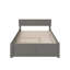 Lit plateforme en bois massif avec pied de lit et gigogne double Daurice-1767493675