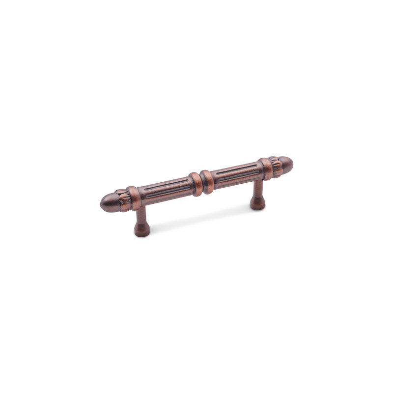 Lined 3" Rod Pull with Petals at End CP Series, Distressed Copper