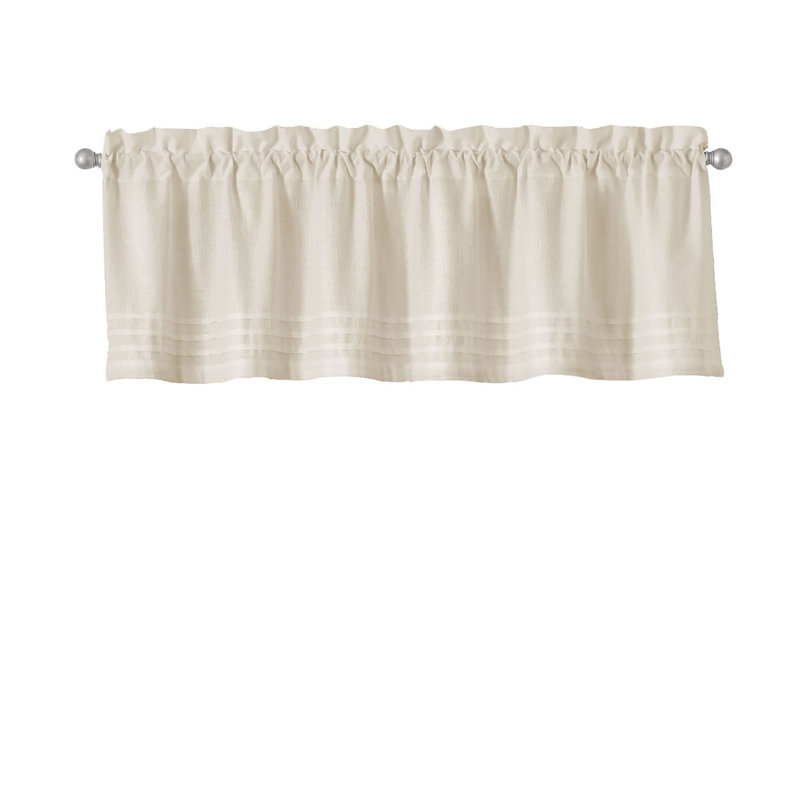 Cotton Blend Tailored Window Valance, Natural