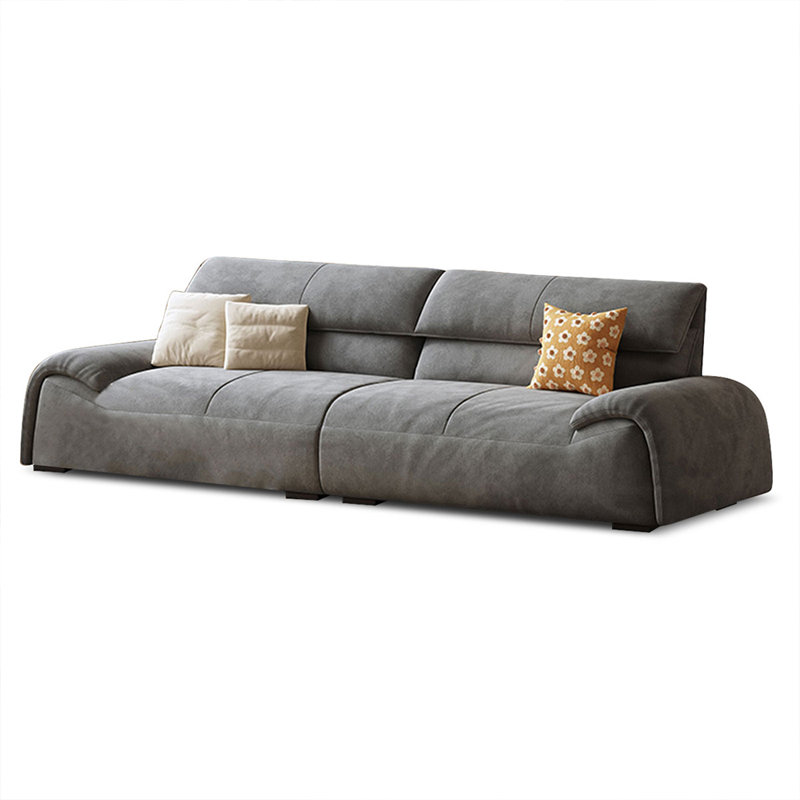 Canapé modulaire en velours, Gris, H 31,5 po x l 109,45 po x P 36,22 po