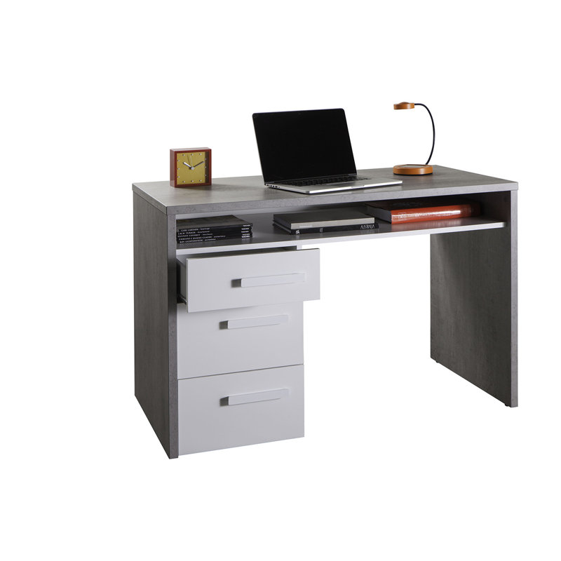 Mipiace Writing Desk, Concrete/White