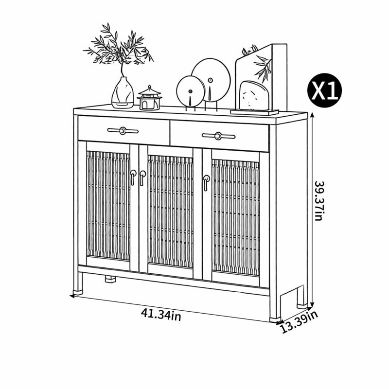 Shoe Storage Cabinet, 39.37" H x 41.34" W x 13.39" D