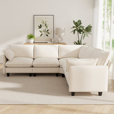 Acker 107'' Puff Cloud Modular Upholstered Sectional 5-seat