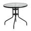Ensemble de salle à manger de patio 5 pièces Elgin - Table en verre, 4 chaises empilables Flex-271068497