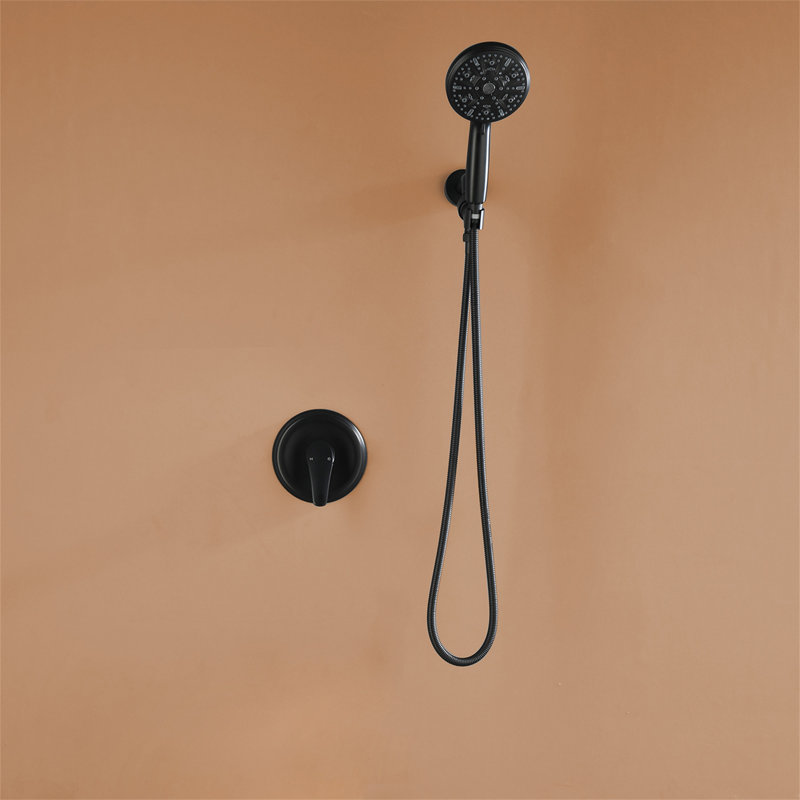 Volume Control Complete Shower System with Rough in-Valve, Matte Black