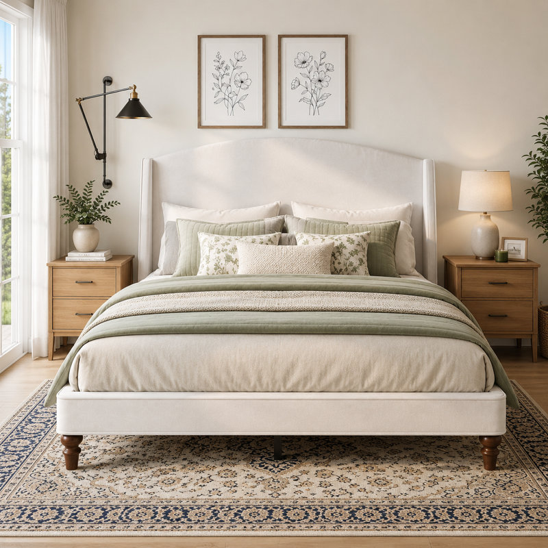 Mobilier de chambre à coucher rembourré moderne, Grand lit