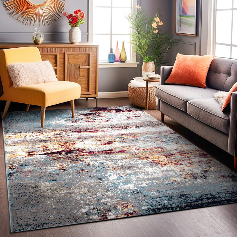Willington Abstract Indoor Rug, Rectangle 5' x 7'