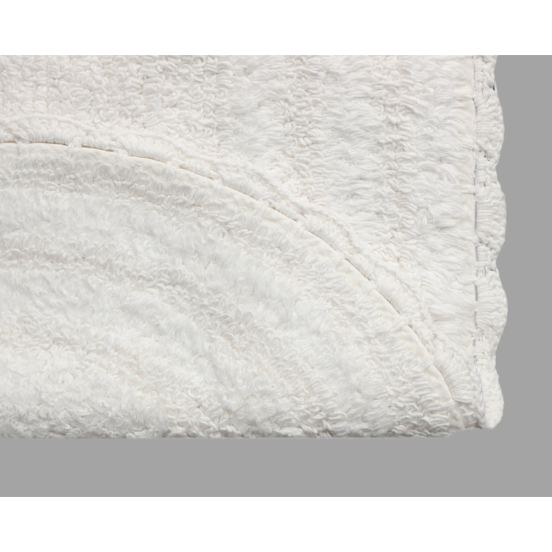 Tapis pour salle de bain 100% coton, Blanc