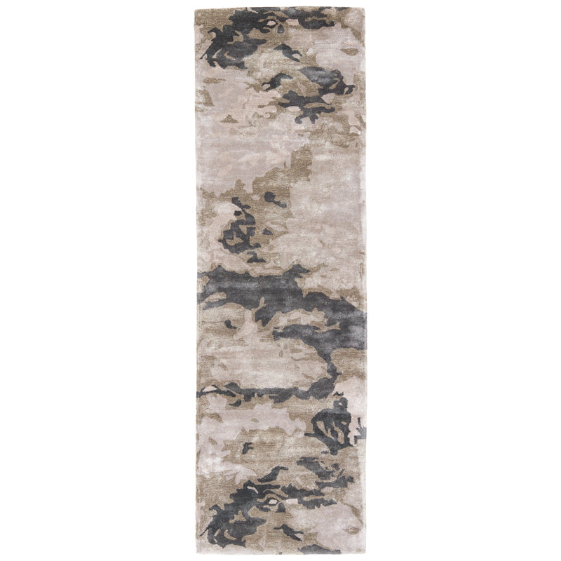 Fritts Hand Tufted Viscose Abstract Indoor Rug, Runner 2'6" x 12'