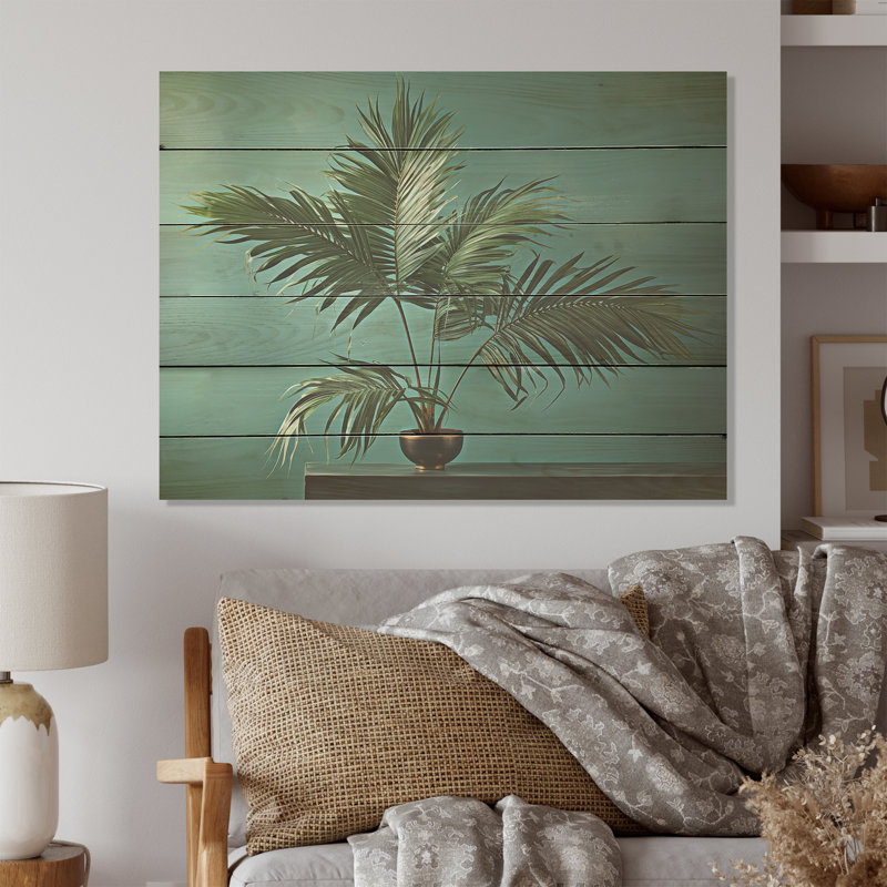 Support de palmier solitaire Tranquility - palmiers et palmiers, art sur bois de pin naturel, H 10 po x l 20 po