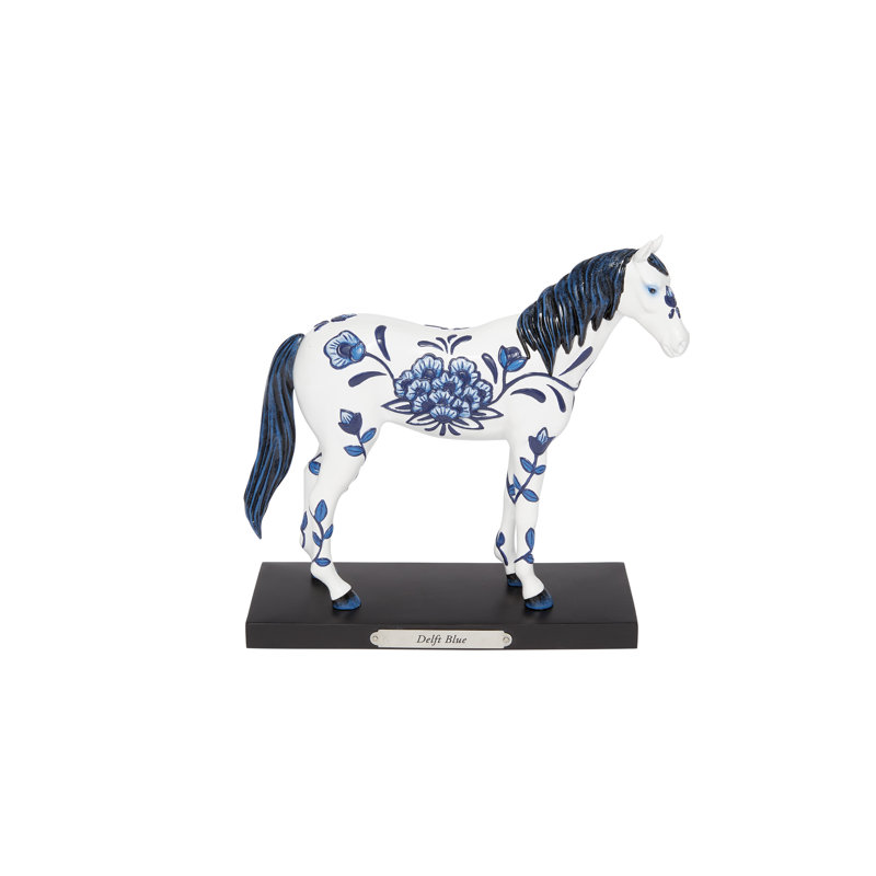 Chemin de poneys peints, cheval bleu de Delft, H 7,2 po