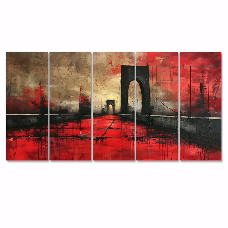 «Black Bridge», art mural noir, H 32 po x l 80 po