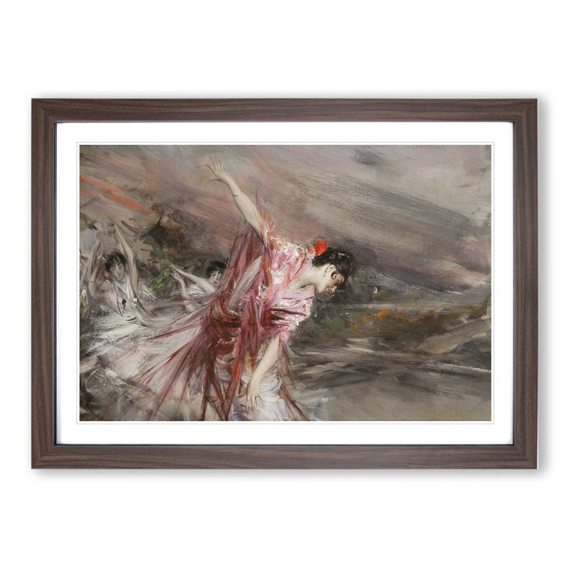 The Spanish Dancer by Giovanni Boldini - Picture Frame Painting, 27cm H x 36cm W x 2cm D, Walnut Framed