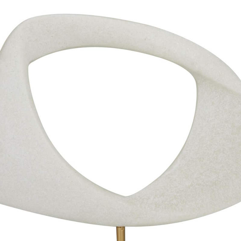 Sculpture décorative abstraite en polystone avec support en marbre